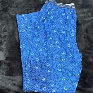Calvin Klein Blue Allover Logo Kids Joggers